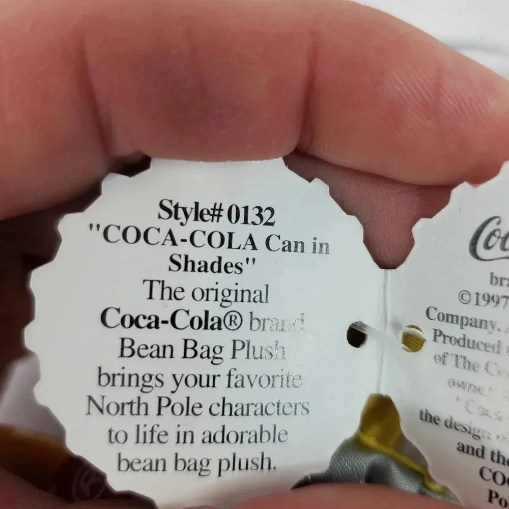1997 Coca-Cola Plush Can with Glasses Bean Bag Swag Coca Cola 90s Vintage60- 97 - Picture 6 of 6